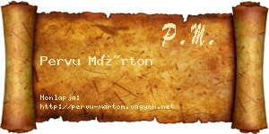 Pervu Márton névjegykártya